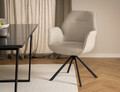 Scaun Aura, Actona, 62x61x90 cm, rotativ, tesatura structurata/otel, bej