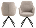 Scaun Aura, Actona, 62x61x90 cm, rotativ, tesatura Boucle/otel, bej