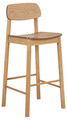 Scaun de bar Barlow, Actona, 43.5x46.5x105 cm, lemn de cauciuc, stejar mat