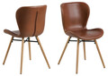Scaun Batilda -A1, Actona, 47x53x82.5 cm, piele ecologica/lemn de stejar, brandy