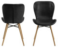Scaun Batilda -A1, Actona, 47x53x82.5 cm, piele ecologica/lemn de stejar, negru