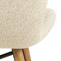 Scaun Batilda -A1 Zip, Actona, 47x53x82.5 cm, tesatura Boucle/lemn de stejar, crem