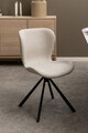 Scaun Batilda -A1, Actona, 46.5x53x81 cm, rotativ, tesatura structurata/otel, bej
