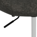 Scaun de birou Beth, Actona, 58x57.5x88 cm, rotativ, poliester/otel, gri inchis