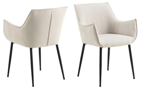 Scaun Bonita, Actona, 56x56x82.5 cm, poliester/otel, bej