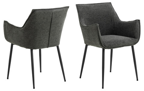 Scaun Bonita, Actona, 56x56x82.5 cm, poliester/otel, gri inchis