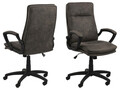 Scaun de birou Brad, Actona, 67x69.5x115 cm, rotativ, poliester/nailon, antracit