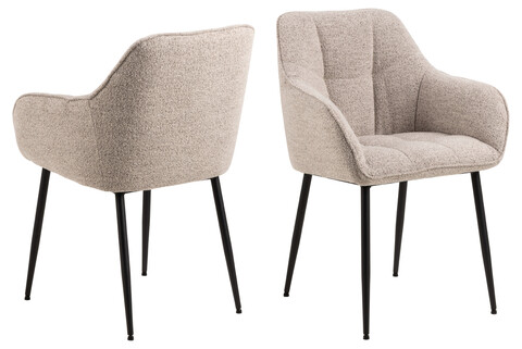 Scaun Brenda, Actona, 59x54.5x84.5 cm, tesatura Boucle/otel, bej