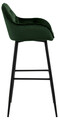 Scaun de bar Brooke, Actona, 52x53x104 cm, catifea/otel, verde forest