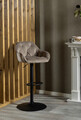 Scaun de bar Brooke, Actona, 52x52x109 cm, rotativ, catifea/otel, bej