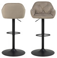 Scaun de bar Brooke, Actona, 52x52x109 cm, rotativ, catifea/otel, bej