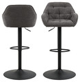 Scaun de bar Brooke, Actona, 52x52x109 cm, rotativ, tesatura Boucle/otel, antracit