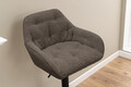Scaun de bar Brooke, Actona, 52x52x109 cm, rotativ, tesatura Boucle/otel, grej