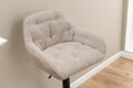 Scaun de bar Brooke, Actona, 52x52x109 cm, rotativ, tesatura Boucle/otel, bej