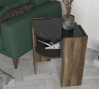 Walnut/Gri/Negru, Marbel Talon 47.6 x 60 cm