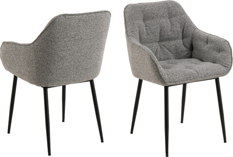 Scaun Brooke, Actona, 58x55x83 cm, tesatura Boucle/otel, gri