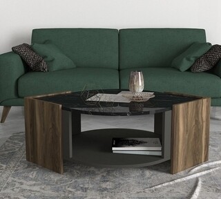 Walnut/Gri/Negru, Marbel Talon 75 x 40 cm