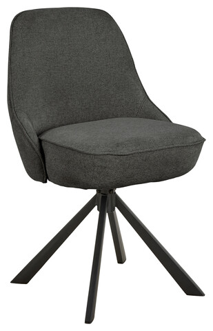 Scaun Carlton, Actona, 52x56x83.5 cm, rotativ, poliester/otel, gri inchis