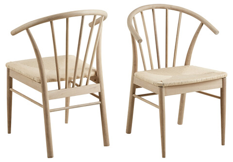 Scaun Cassandra, Actona, 54x54x83 cm, lemn de stejar, alb murdar