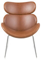 Fotoliu Cazar, Actona, 69x78.5x90.5 cm, piele ecologica/otel, brandy/crom