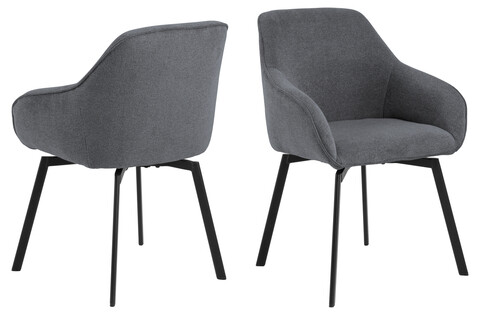 Scaun Clara, Actona, 58.5x55.5x83.5 cm, rotativ, tesatura structurata/otel, antracit