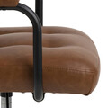Scaun de birou Cosmo, Actona, 56x59x88.5 cm, rotativ, piele ecologica/otel, brandy