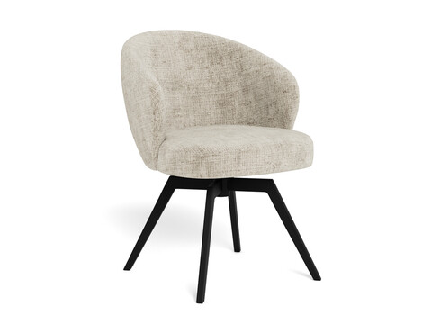 Scaun Darlene, Actona, 58.5x60x80 cm, rotativ, tesatura Chenille/otel, bej