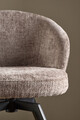 Scaun Darlene, Actona, 58.5x60x80 cm, rotativ, tesatura Chenille/otel, maro pudrat