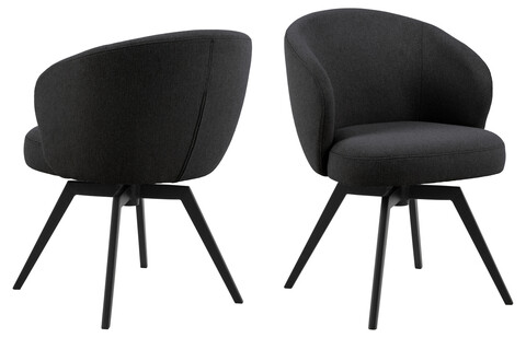 Scaun Darlene, Actona, 58.5x60x80 cm, rotativ, tesatura structurata/otel, antracit