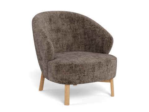 Fotoliu Darlene, Actona, 77.5x78x78 cm, tesatura Chenille/lemn de cauciuc, maro pudrat