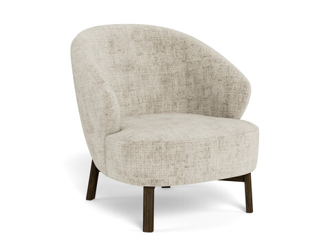 Fotoliu Darlene, Actona, 77.5x78x78 cm, tesatura Chenille/lemn de cauciuc, bej