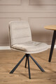 Scaun Dean, Actona, 47.5x57x85 cm, rotativ, tesatura structurata/otel, bej