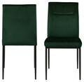Scaun Demi, Actona, 45x55x90.5 cm, catifea/otel, verde inchis