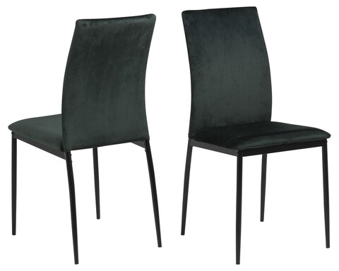 Scaun Demina, Actona, 43.5x53x92 cm, catifea/otel, verde inchis