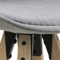 Scaun de bar Dima, Actona, 48.5x55x111.5 cm, poliester/otel, lemn de cauciuc, gri deschis