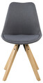 Scaun Dima, Actona, 48.5x55x85 cm, poliester/lemn de cauciuc, gri inchis