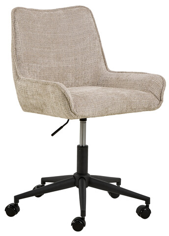 Scaun de birou Eddie, Actona, 57x59.5x90.5 cm, rotativ, tesatura Chenille/otel, bej