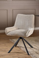 Scaun Eddie, Actona, 59x56x81 cm, rotativ, tesatura Chenille/otel, bej