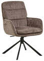 Scaun Edgar, Actona, 61x67x94 cm, rotativ, tesatura Chenille/otel, maro pudrat