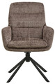 Scaun Edgar, Actona, 61x67x94 cm, rotativ, tesatura Chenille/otel, maro pudrat