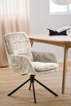 Scaun Edgar, Actona, 61x67x94 cm, rotativ, tesatura Chenille/otel, bej