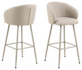 Scaun de bar Eleanor, Actona, 54x52x105 cm, tesatura structurata/otel, bej