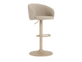 Scaun de bar Eleanor, Actona, 53x56x110 cm, rotativ, tesatura structurata/otel, bej