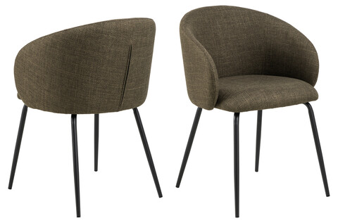 Scaun Eleanor, Actona, 55.5x55x79 cm, tesatura structurata/otel, verde