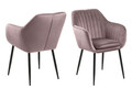 Scaun Emilia, Actona, 57x61x83 cm, catifea/otel, roz pudrat