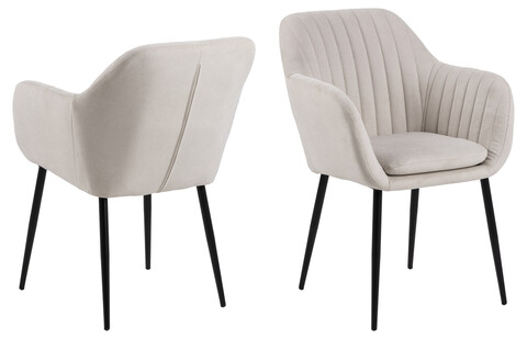 Scaun Emilia, Actona, 57x61x83 cm, poliester/otel, bej nisip