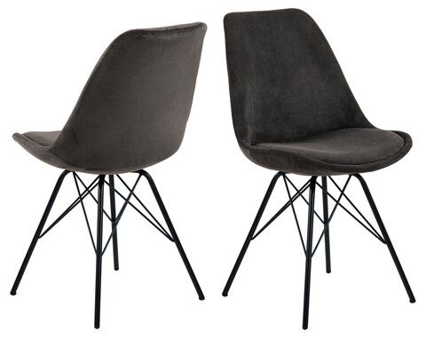 Scaun Eris, Actona, 48.5x54x85.5 cm, tesatura corduroy/otel, antracit