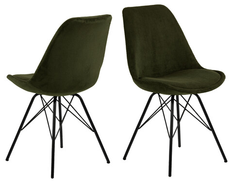 Scaun Eris, Actona, 48.5x54x85.5 cm, tesatura corduroy/otel, verde olive