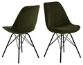 Scaun Eris, Actona, 48.5x54x85.5 cm, tesatura corduroy/otel, verde olive