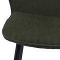Scaun Evelyn, Actona, 43x58.5x82 cm, tesatura corduroy/otel, verde olive